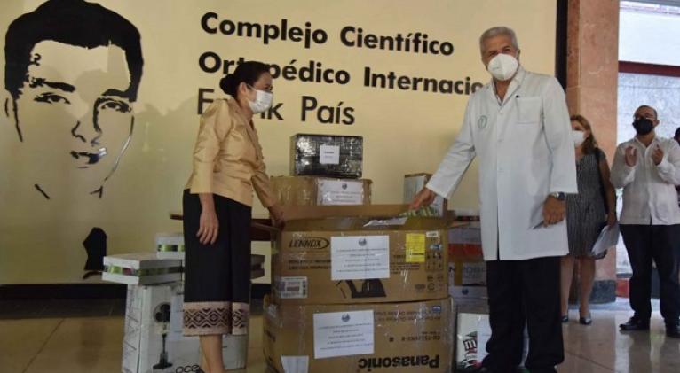 Agradece Presidente cubano donación realizada por Laos Agradece Presidente cubano donación realizada por Laos
