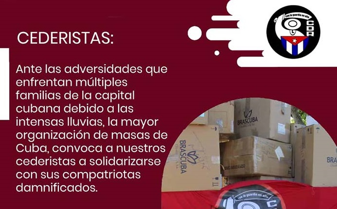 Llaman los CDR a solidaridad con damnificados por intensas lluvias Llaman los CDR a solidaridad con damnificados por intensas lluvias