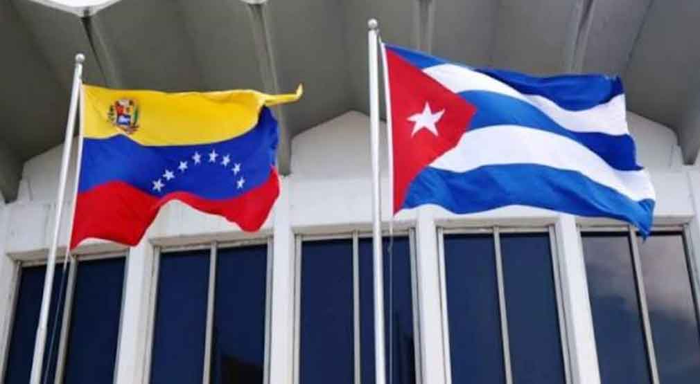 banderas de Cuba y Venezuela