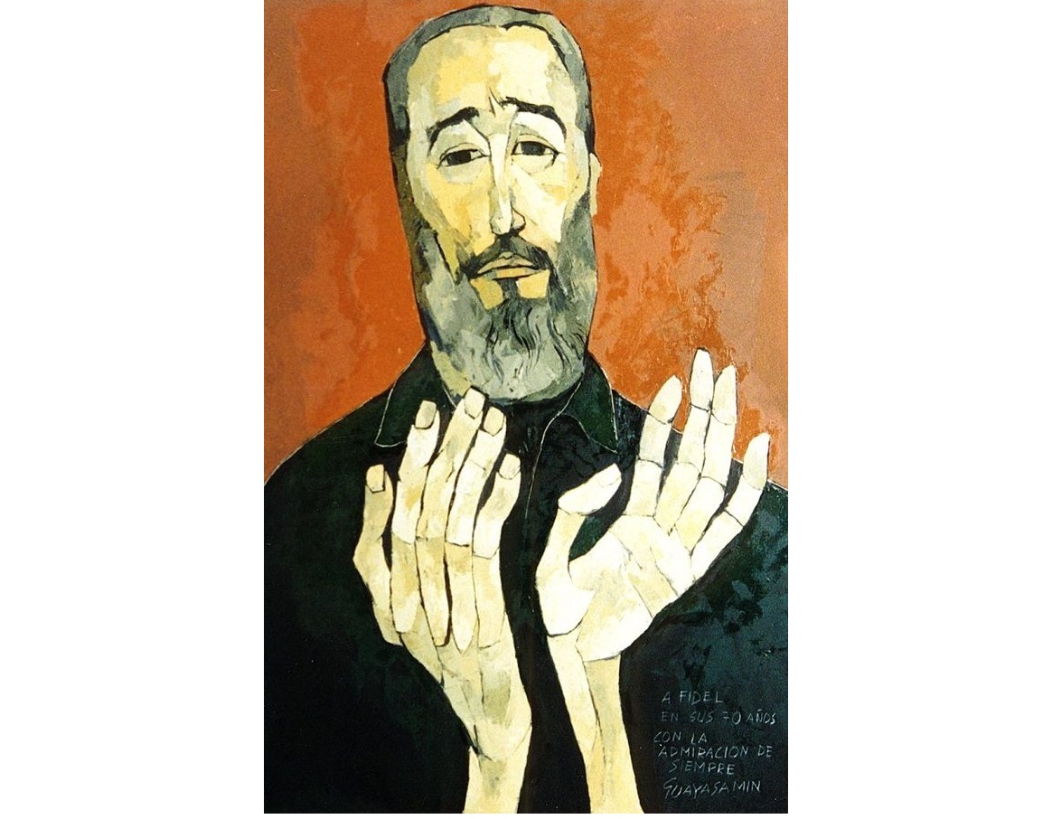 Óleo sobre tela de la Fundación Guayasamín que representa al Comandante en Jefe. 1996. Óleo sobre tela de la Fundación Guayasamín que representa al Comandante en Jefe. 1996.